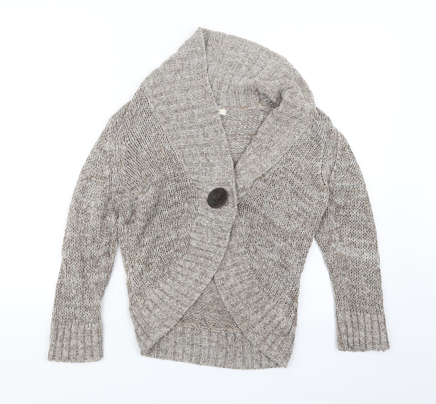 Marks and Spencer Womens Beige  Knit Cardigan Jumper Size 12