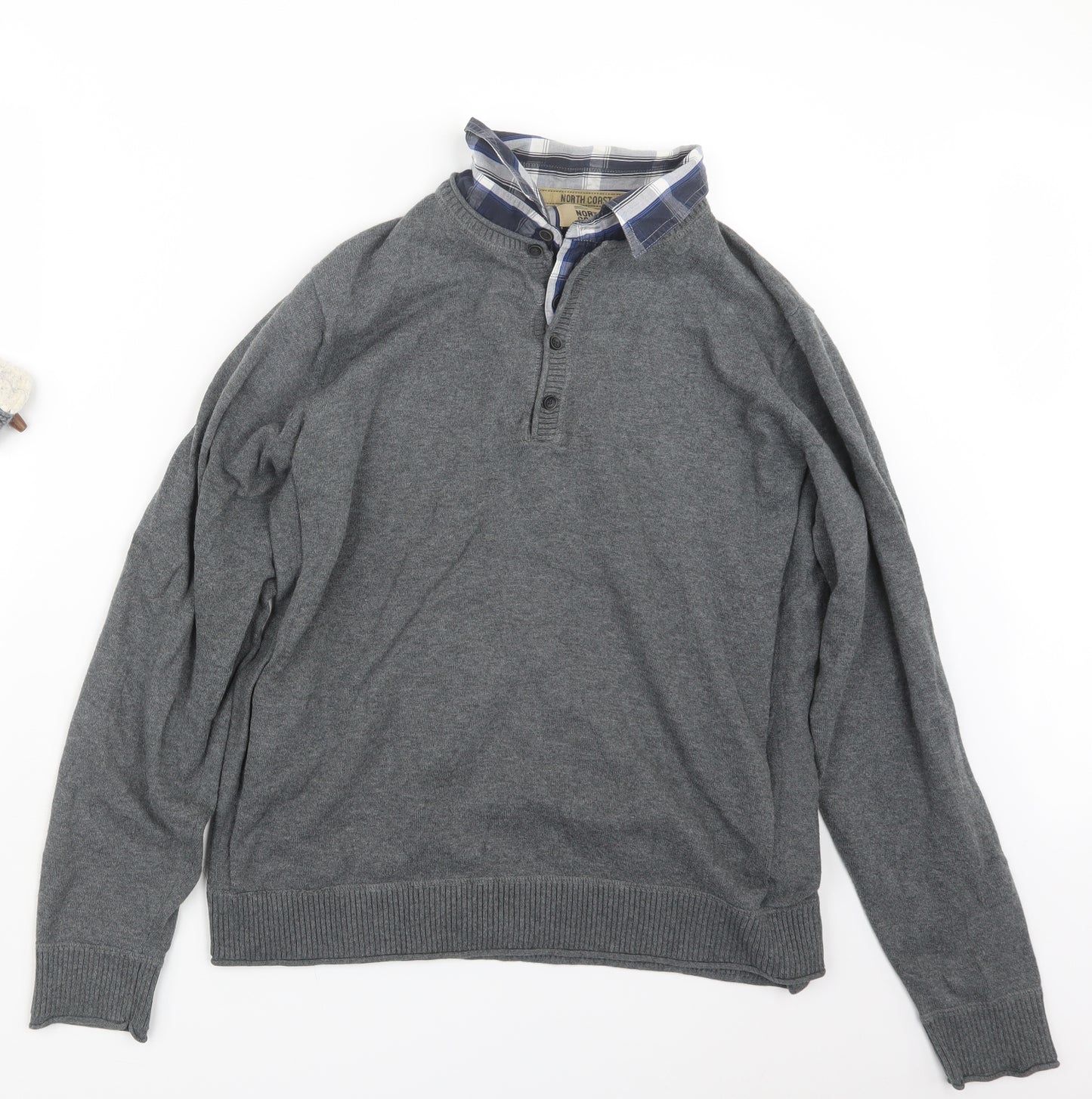 Marks and Spencer Mens Grey  Knit Pullover Jumper Size L