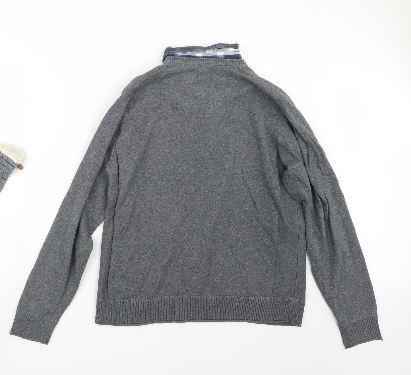 Marks and Spencer Mens Grey  Knit Pullover Jumper Size L
