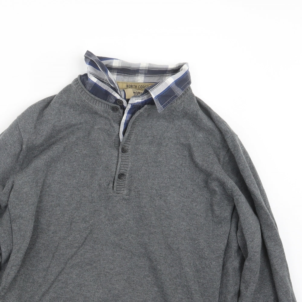 Marks and Spencer Mens Grey  Knit Pullover Jumper Size L