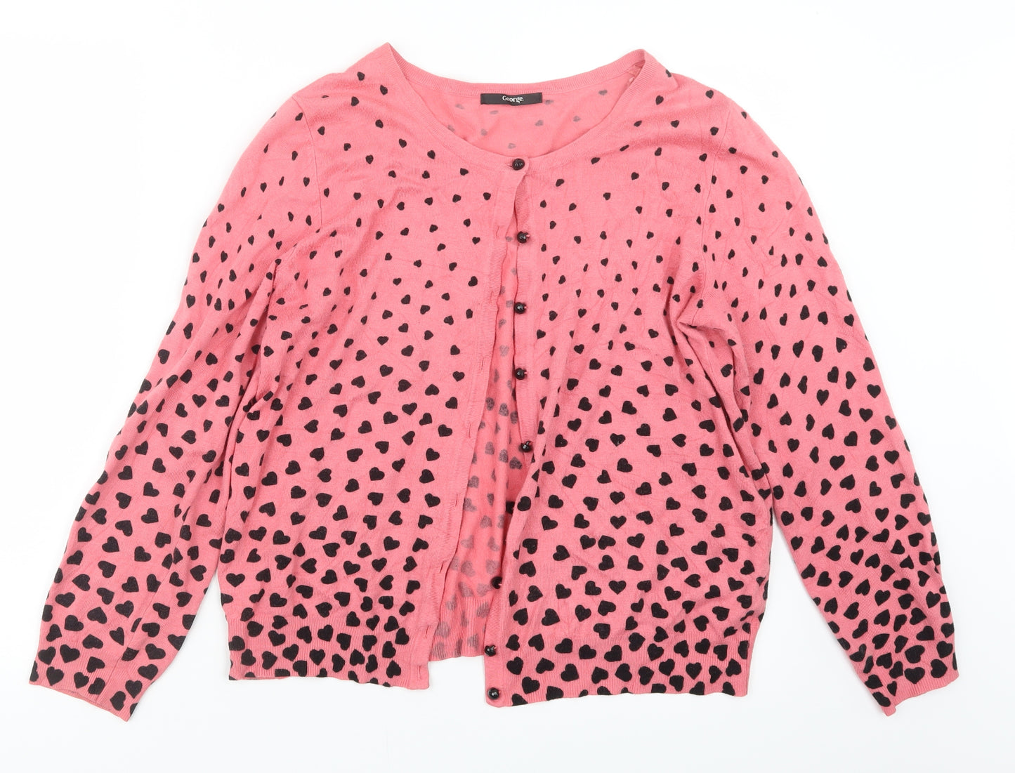 George Womens Pink Geometric  Cardigan Jumper Size 18