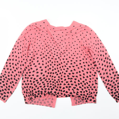 George Womens Pink Geometric  Cardigan Jumper Size 18