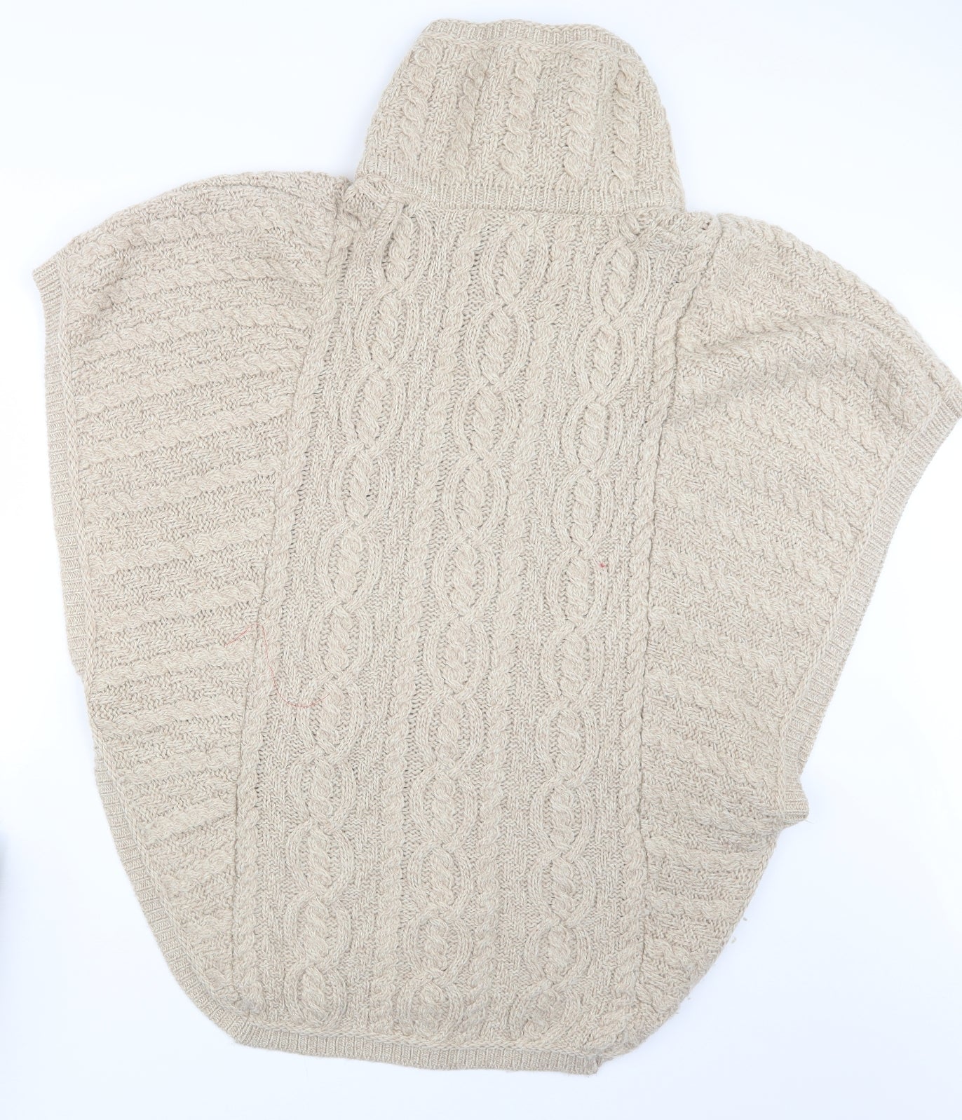 Aran Crafts Womens Beige  Knit Cape Jumper Size S