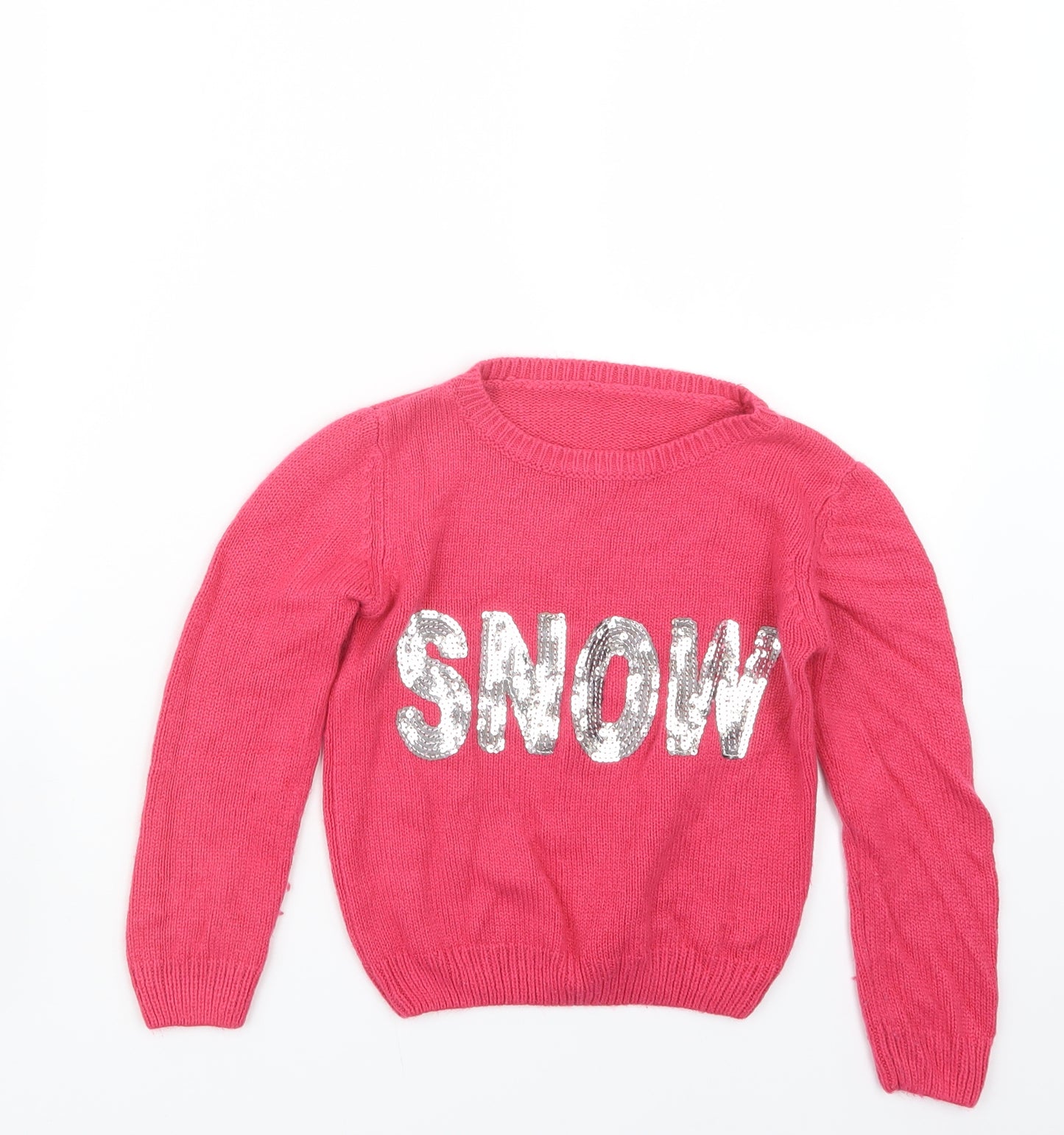 Pep&Co Girls Pink  Knit Pullover Jumper Size 5-6 Years