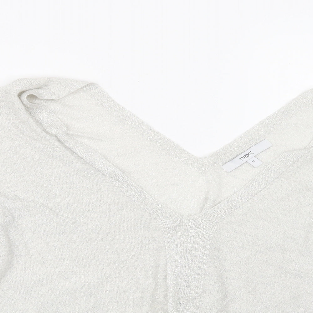 NEXT Womens White  Knit Pullover Jumper Size 14