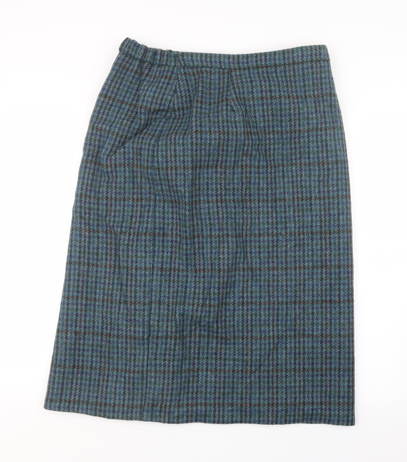 Harris Tweed Womens Blue Check  Straight & Pencil Skirt Size 32 in