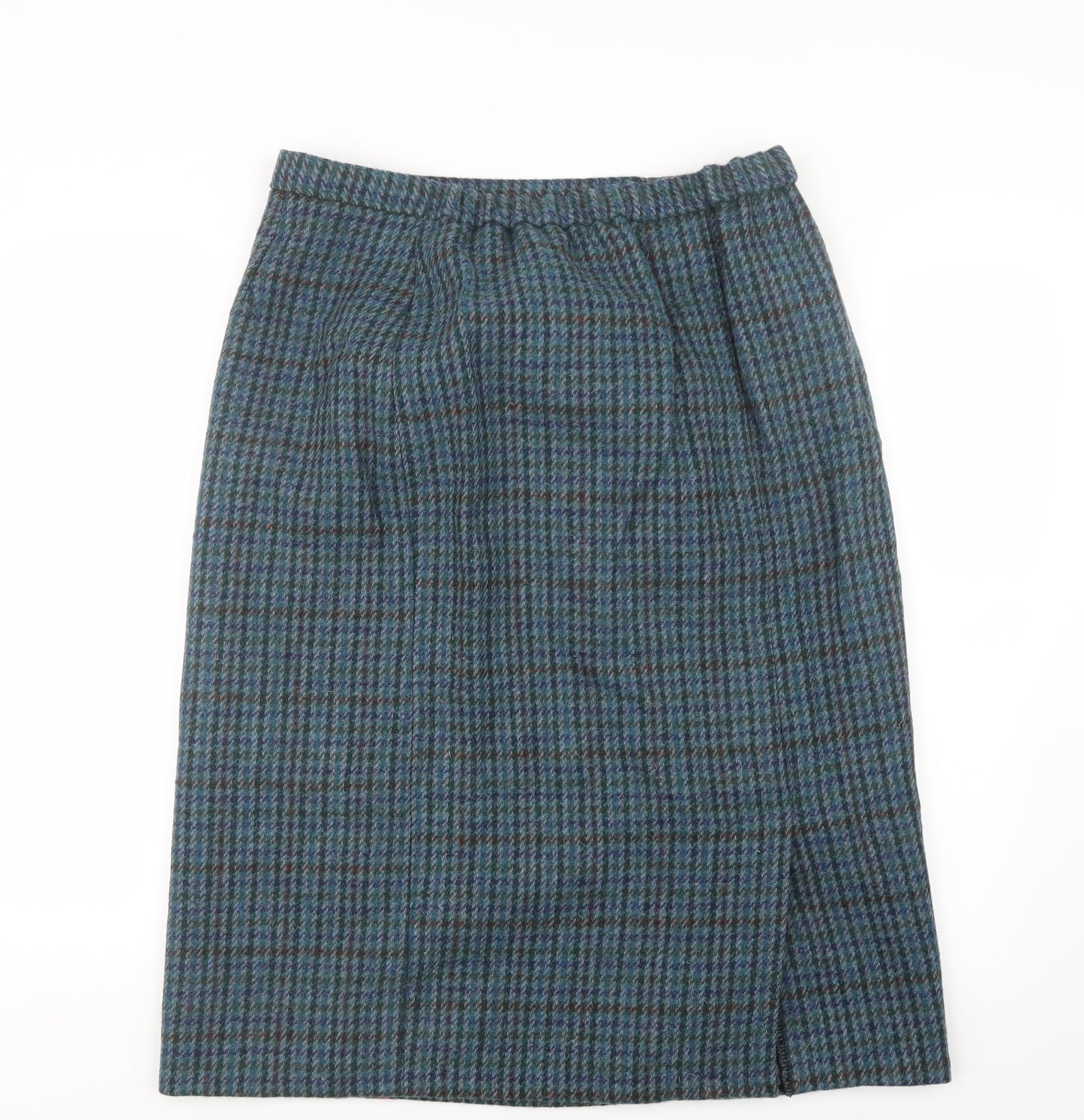 Harris Tweed Womens Blue Check  Straight & Pencil Skirt Size 32 in