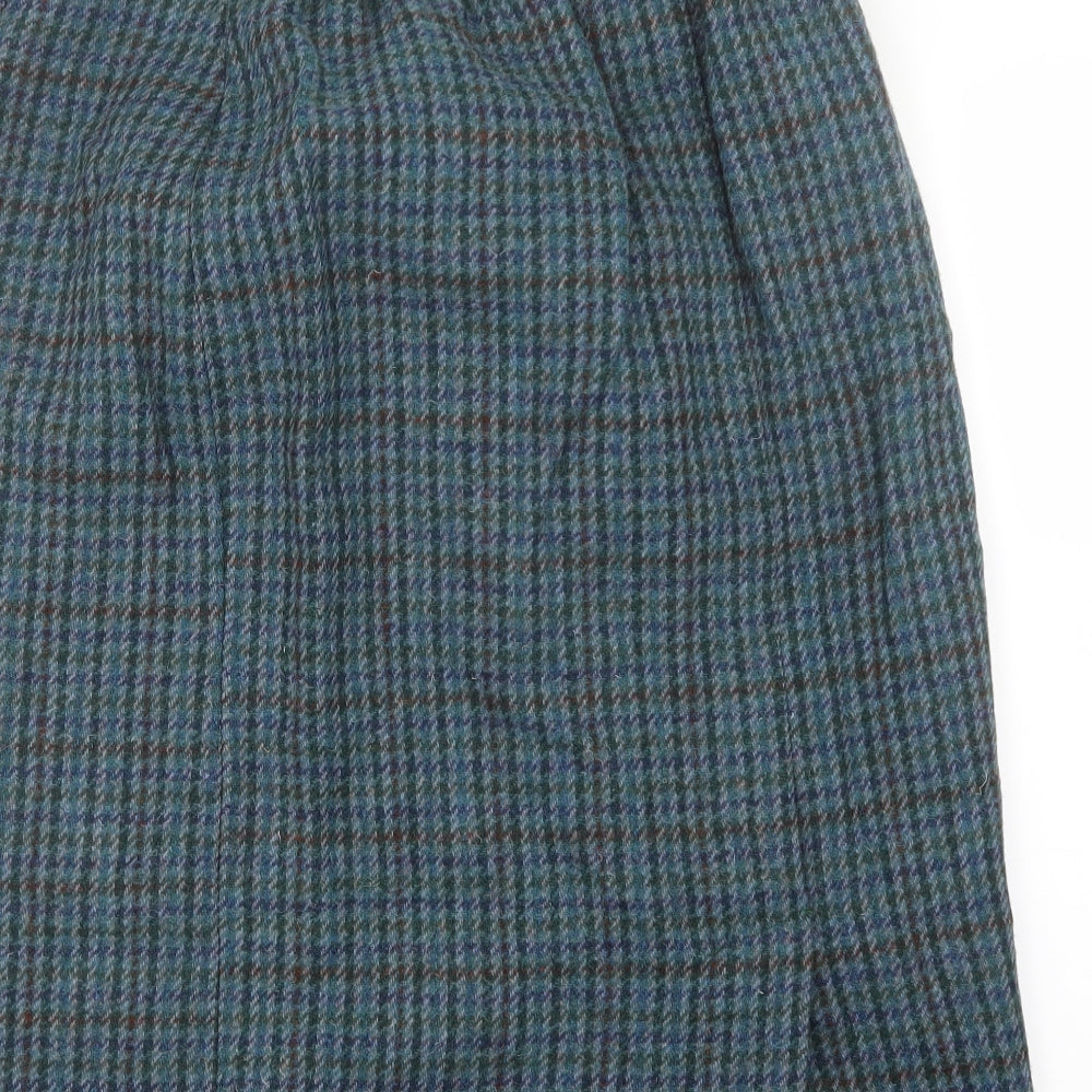 Harris Tweed Womens Blue Check  Straight & Pencil Skirt Size 32 in