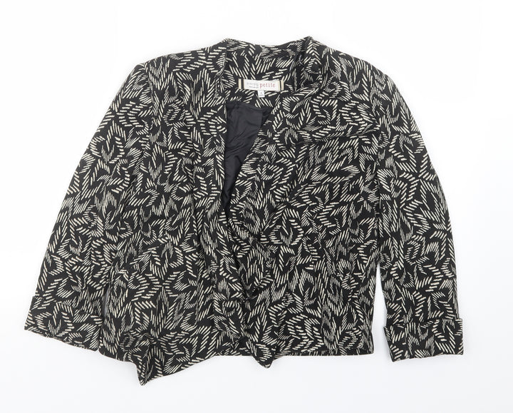 Principles Womens Black Geometric Jacket Size 8