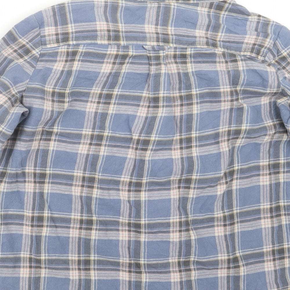 Fat Face Womens Blue Check  Basic Button-Up Size 14