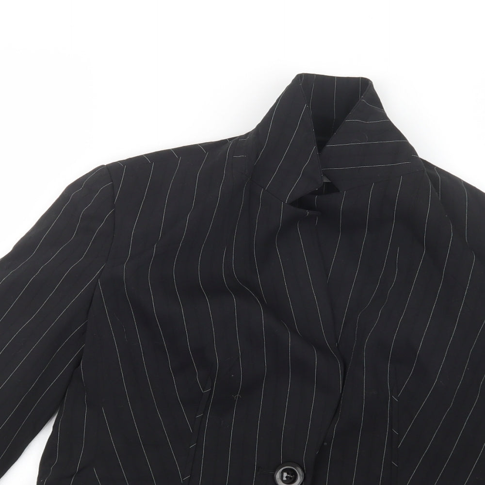 Marks and Spencer Womens Black Striped  Jacket Blazer Size 12
