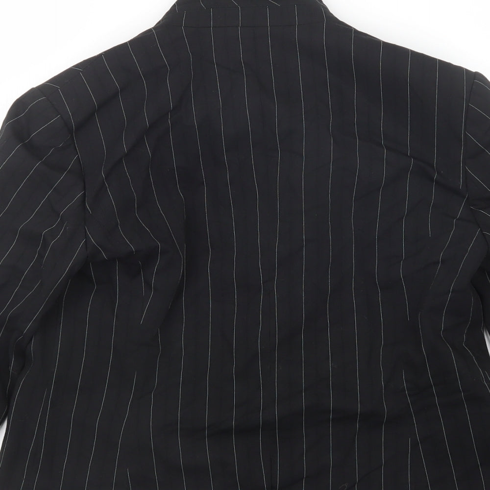 Marks and Spencer Womens Black Striped  Jacket Blazer Size 12