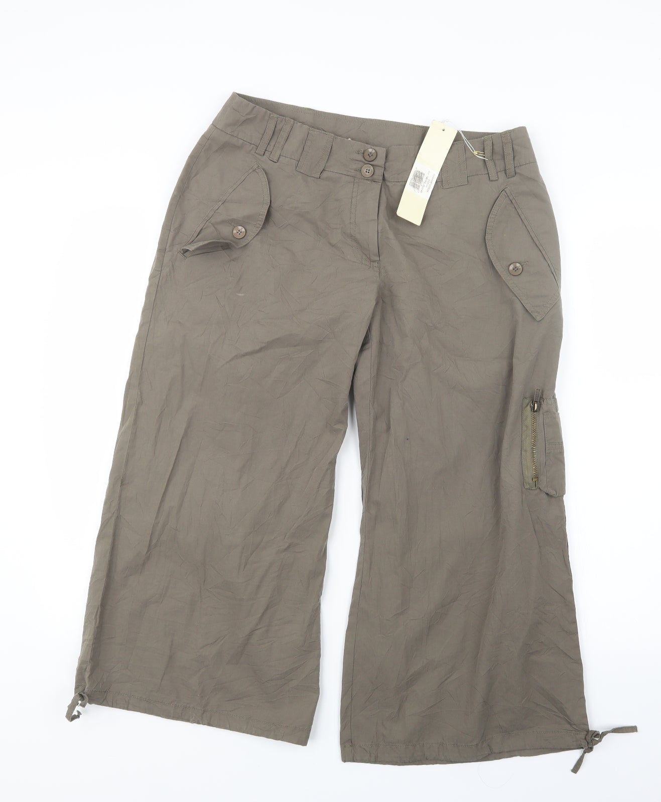 Isabell Krisensen Womens Green   Cropped Trousers Size 12 L23 in