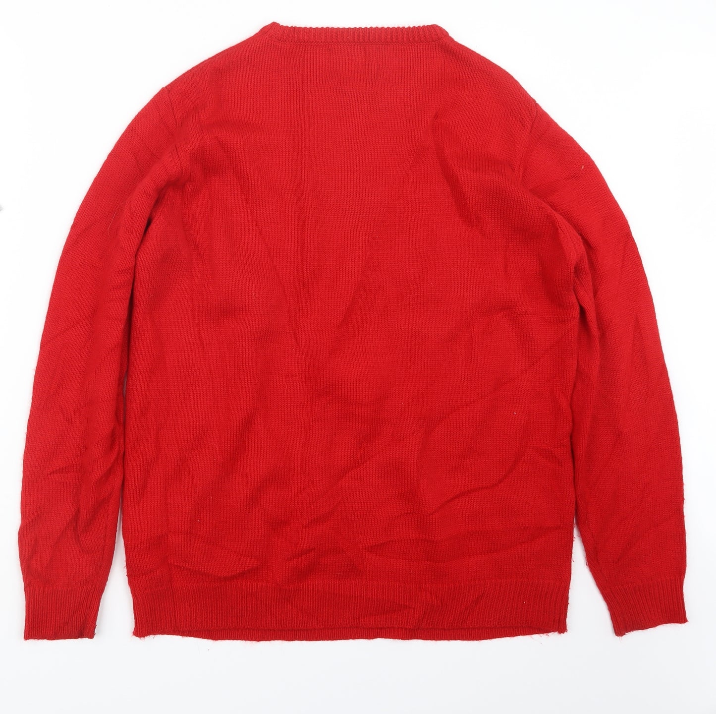 Primark Mens Red  Knit Pullover Jumper Size L  - Christmas