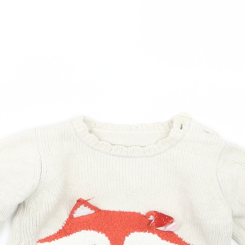 George Girls Beige  Knit Pullover Jumper Size 18-24 Months