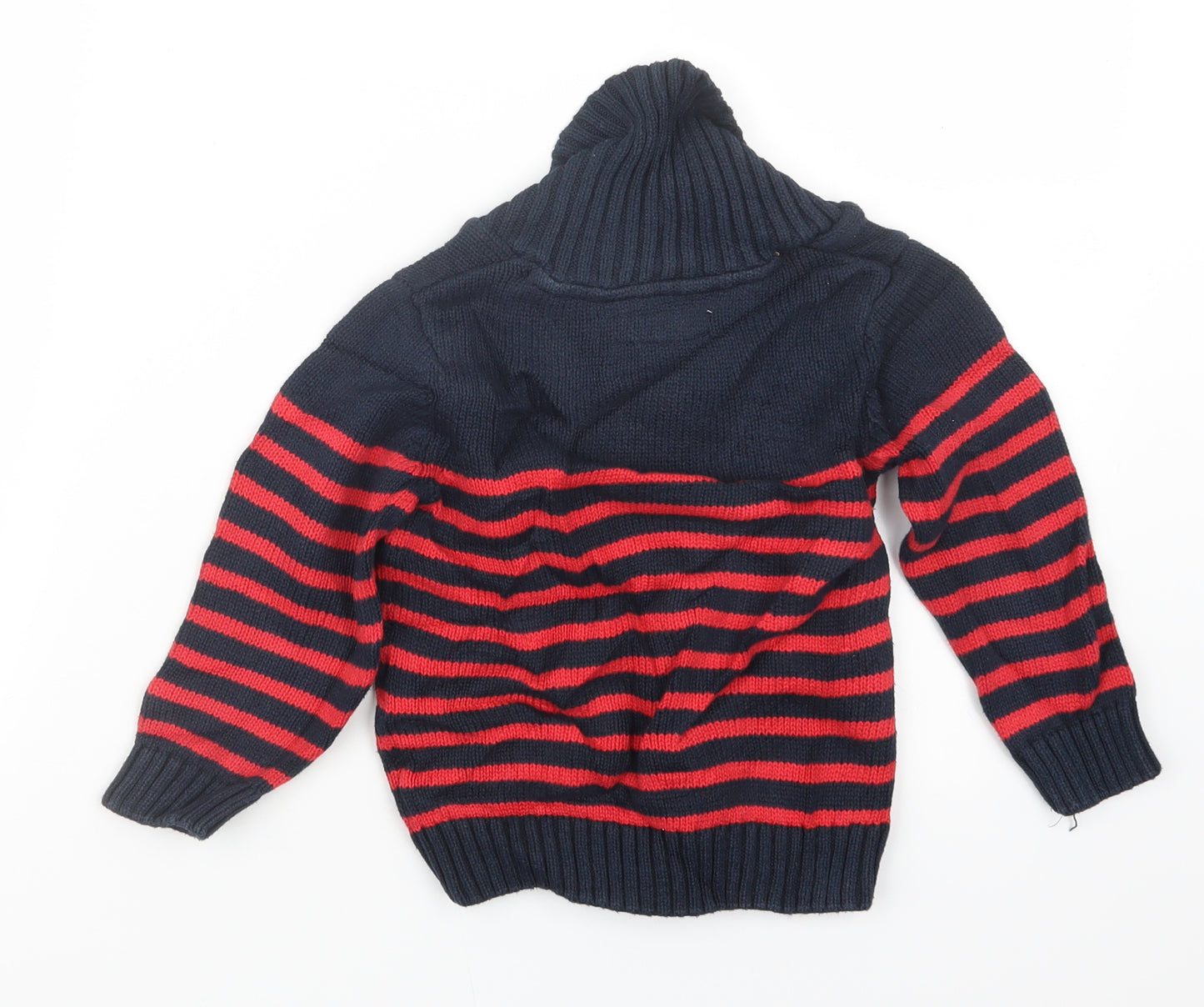 H&M Boys Blue Striped Knit Pullover Sweatshirt Size 3-4 Years