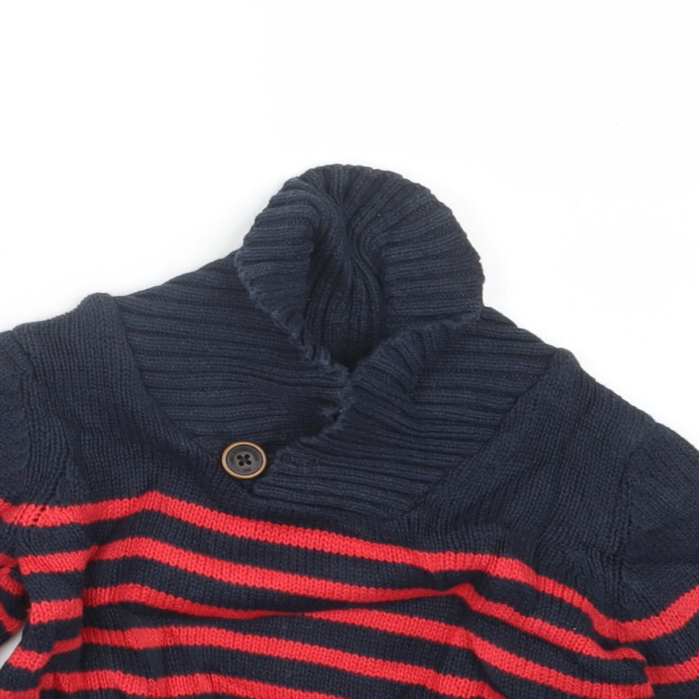 H&M Boys Blue Striped Knit Pullover Sweatshirt Size 3-4 Years