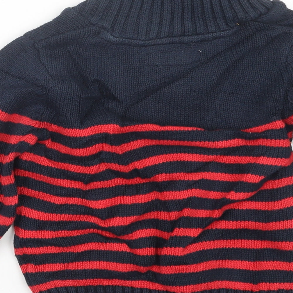 H&M Boys Blue Striped Knit Pullover Sweatshirt Size 3-4 Years