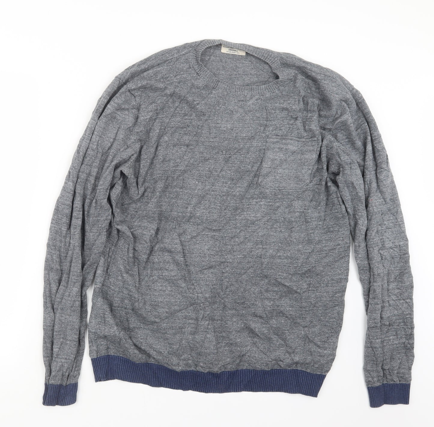 JACK & JONES Mens Grey  Knit Pullover Jumper Size XL