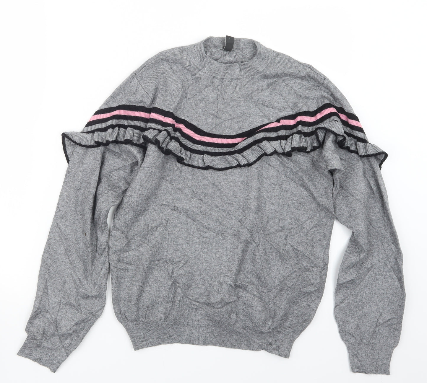 Y.A.S Womens Grey  Knit Pullover Jumper Size M