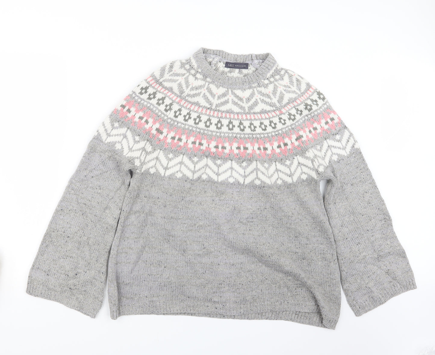 Marks and Spencer Womens Grey  Knit Pullover Jumper Size M