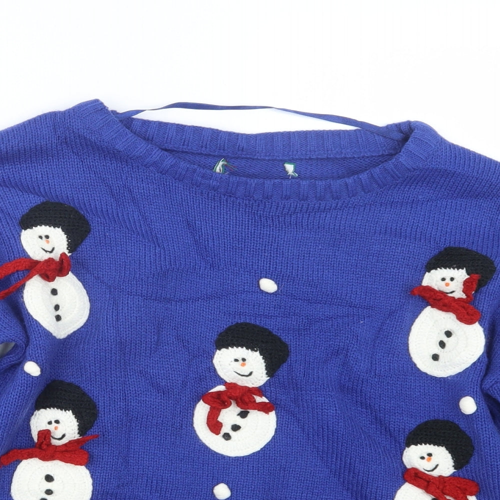 Atmosphere Womens Blue  Knit Pullover Jumper Size 10  - Christmas