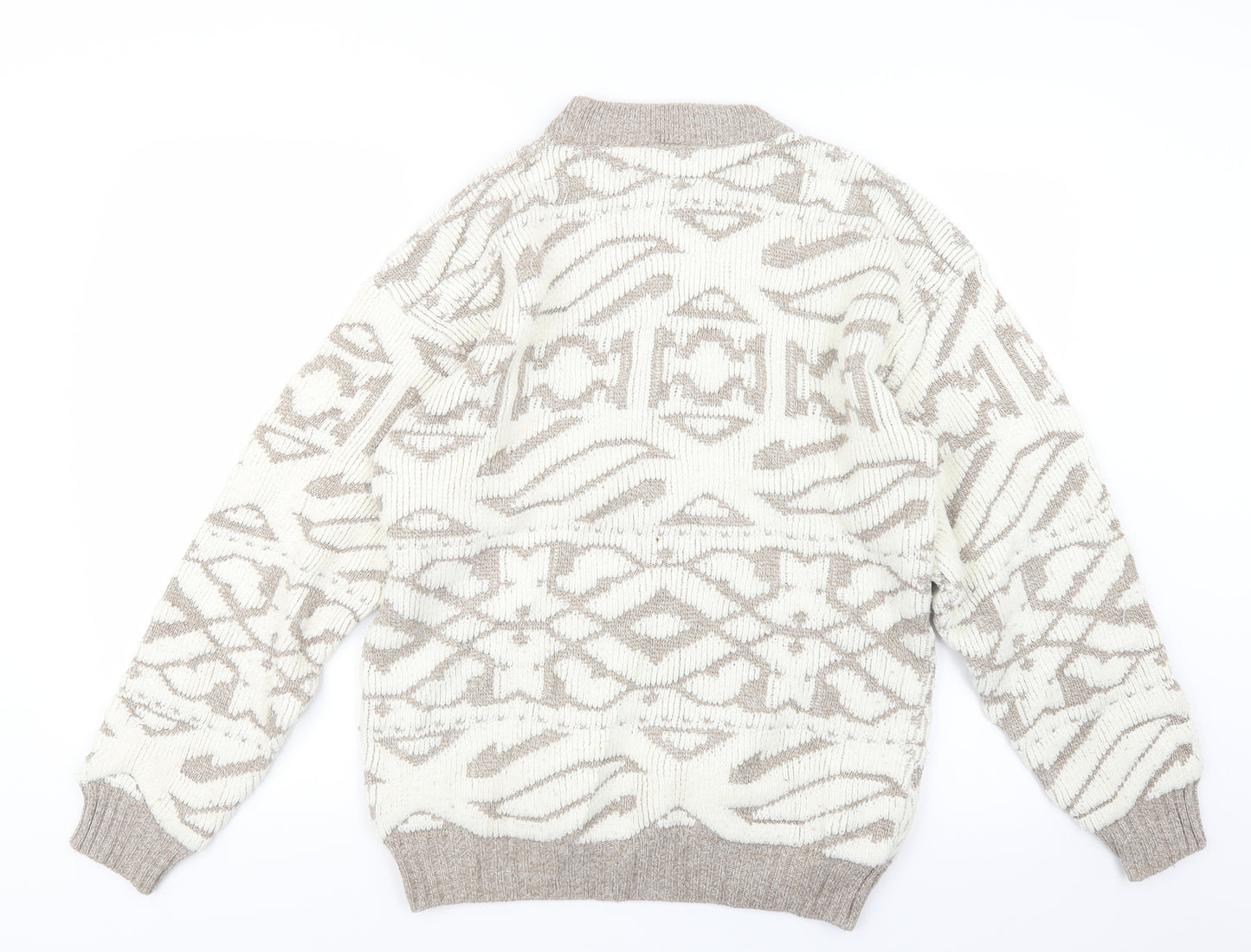 Nico Mens Beige  Knit Pullover Jumper Size M