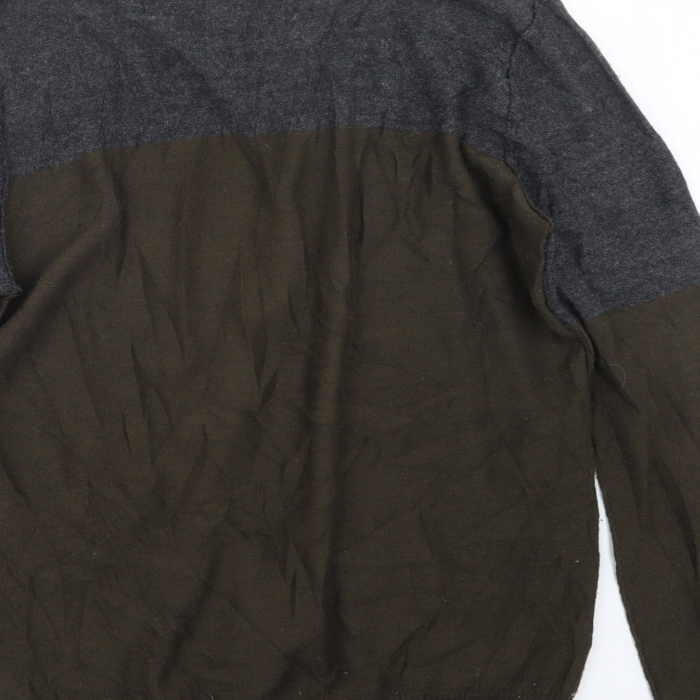 French Connection Mens Green  Knit Pullover Jumper Size S