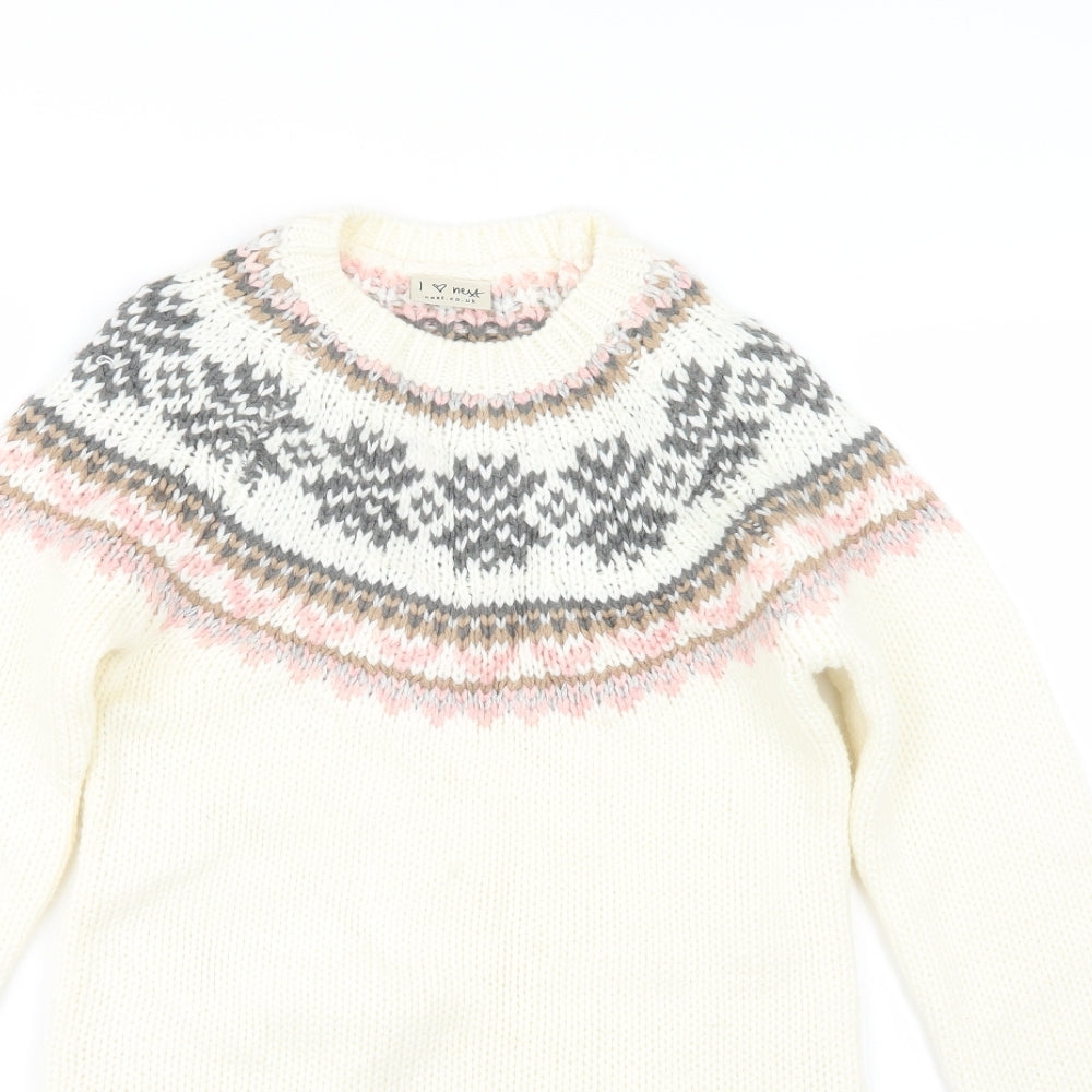 NEXT Girls Ivory  Knit Pullover Jumper Size 11-12 Years