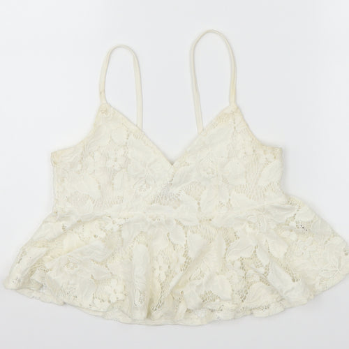 Wyldr Womens Ivory  Lace Basic Tank Size S