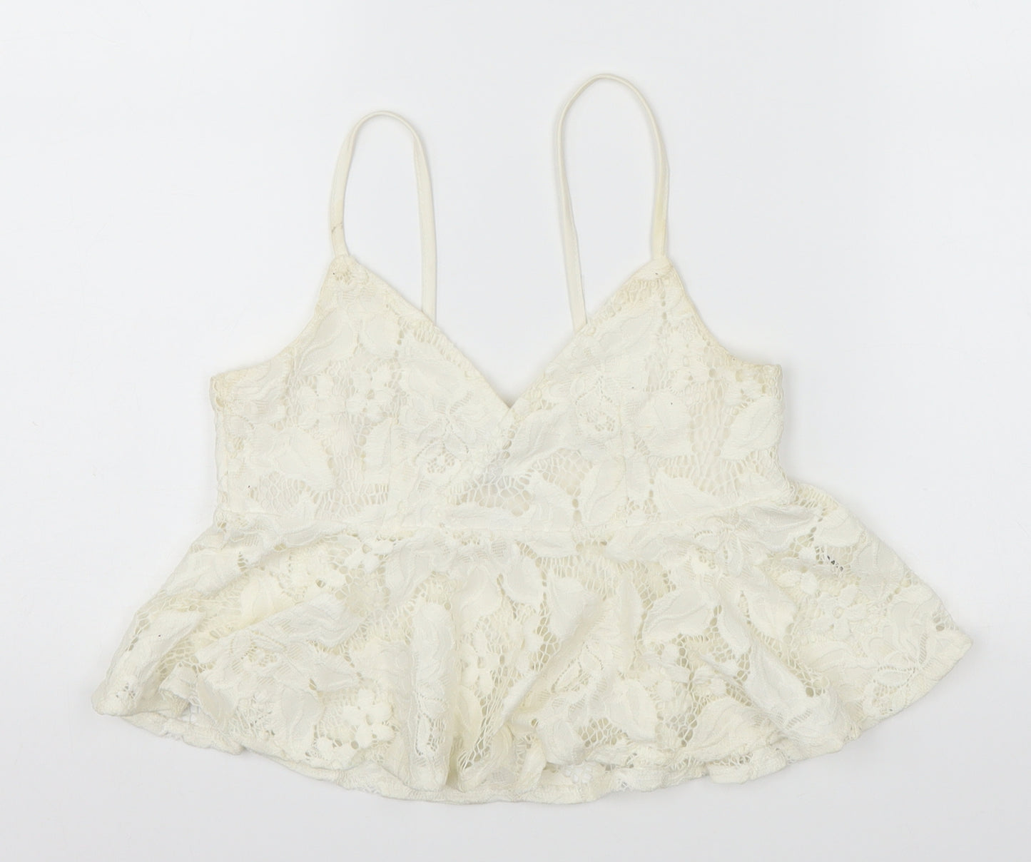 Wyldr Womens Ivory  Lace Basic Tank Size S