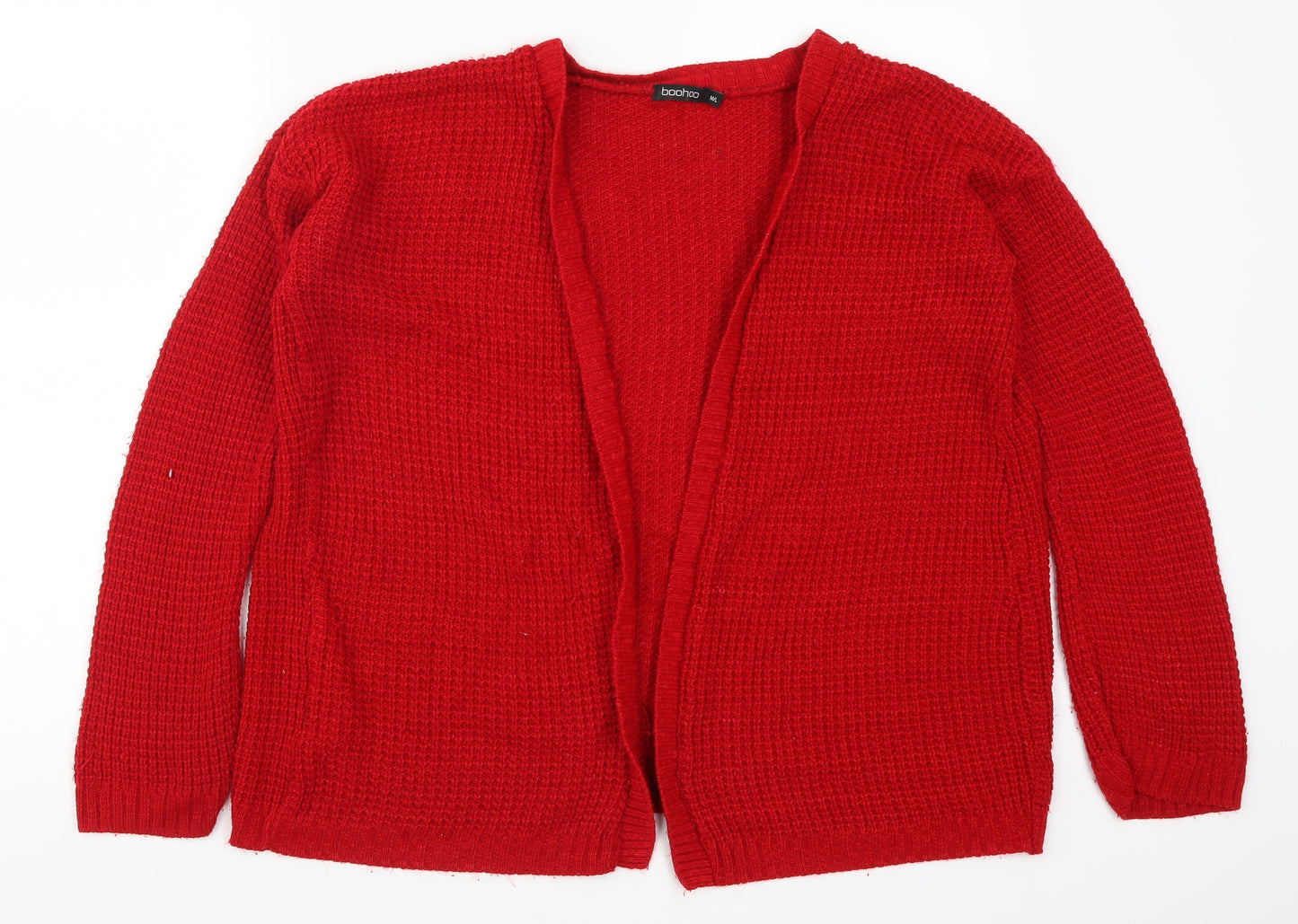 Boohoo Womens Red  Knit Cardigan Jumper Size M