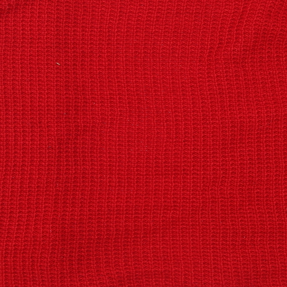 Boohoo Womens Red  Knit Cardigan Jumper Size M