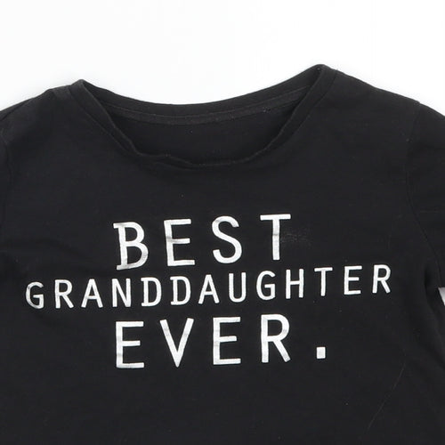 Matalan Girls Black   Basic T-Shirt Size 8 Years  - Best Granddaughter ever