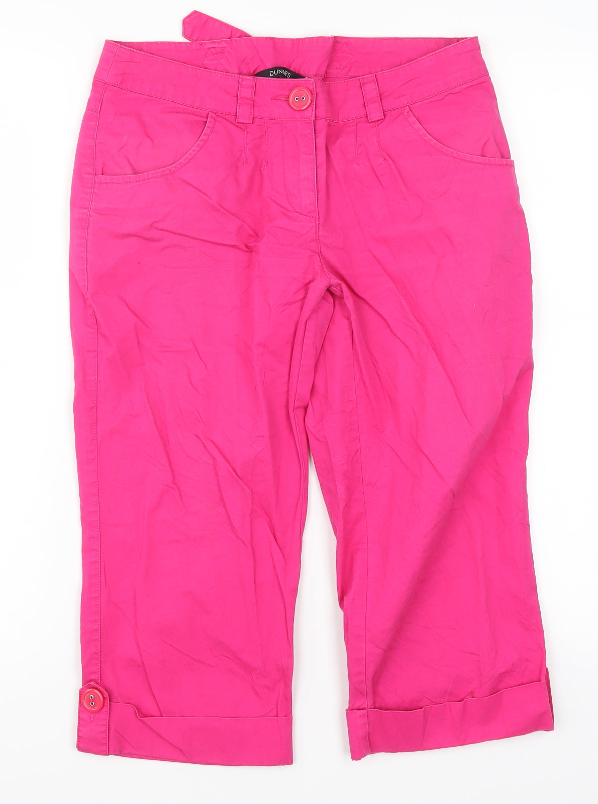 Dunnes Womens Pink   Cropped Trousers Size 10