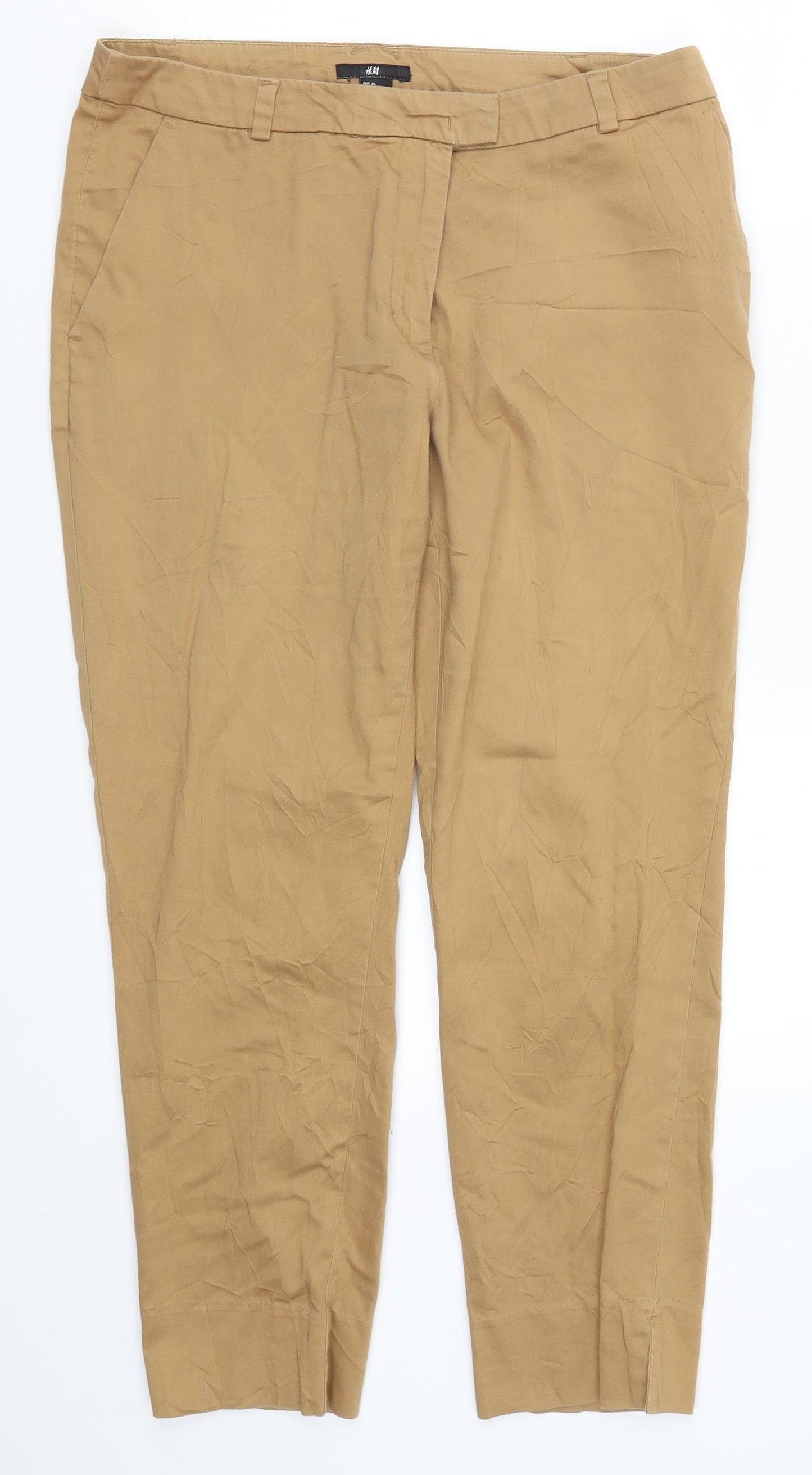 H&M Womens Beige   Trousers  Size 12 L25 in
