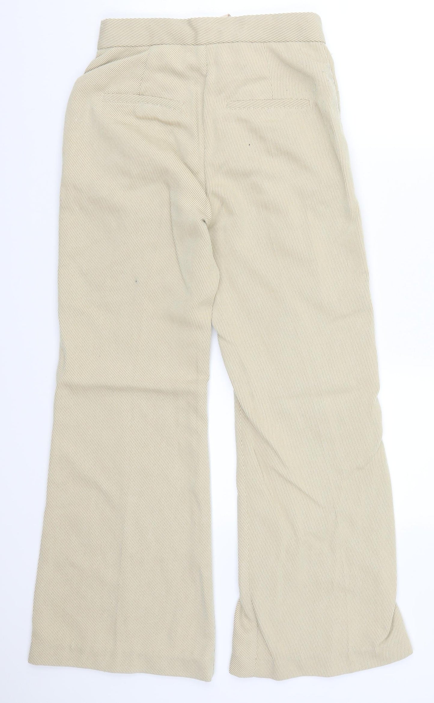 H&M Womens Beige Herringbone Corduroy Trousers  Size 8 L28 in