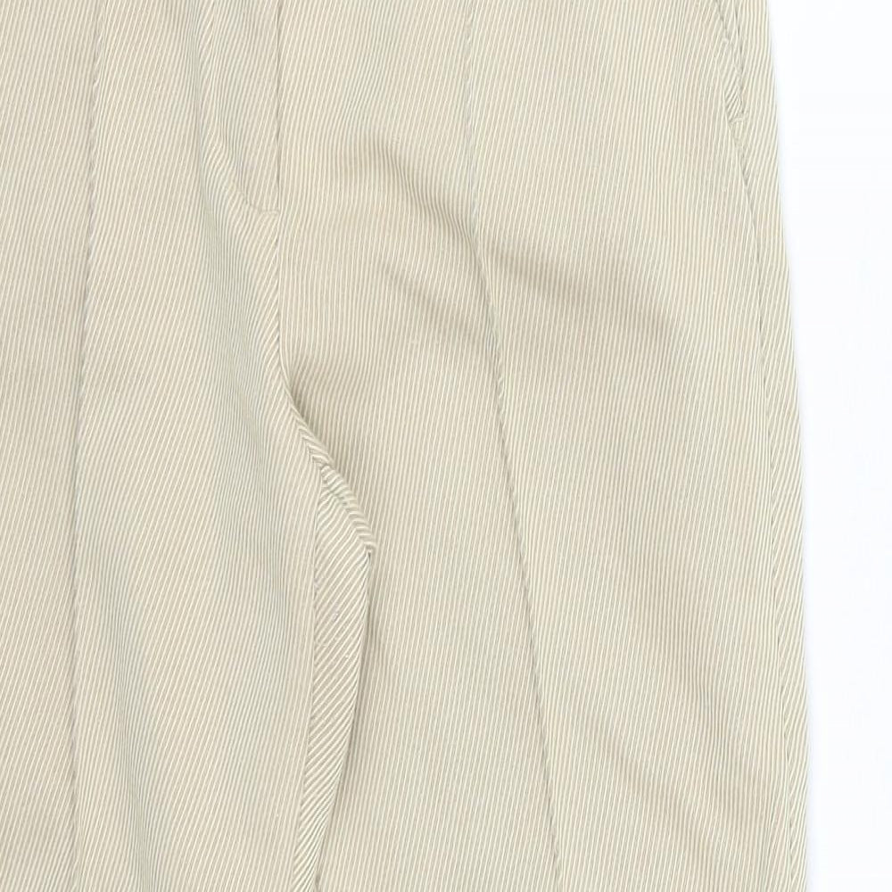 H&M Womens Beige Herringbone Corduroy Trousers  Size 8 L28 in