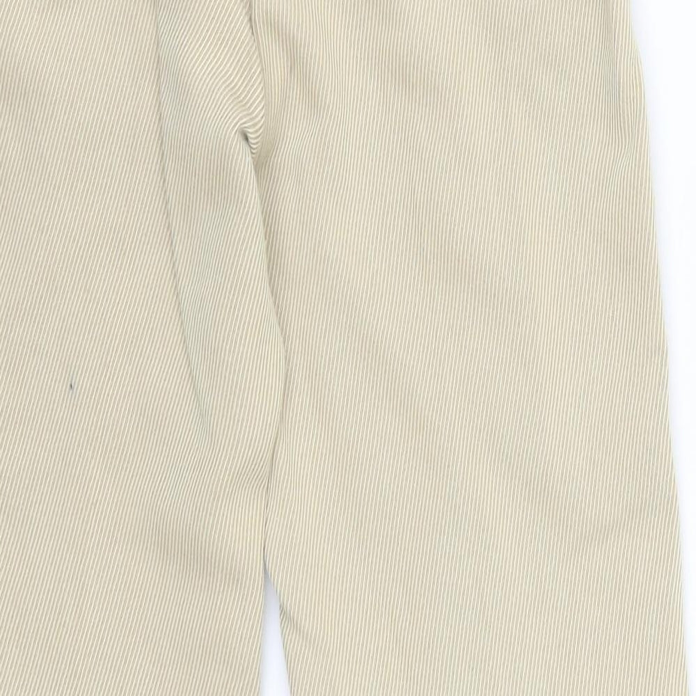 H&M Womens Beige Herringbone Corduroy Trousers  Size 8 L28 in