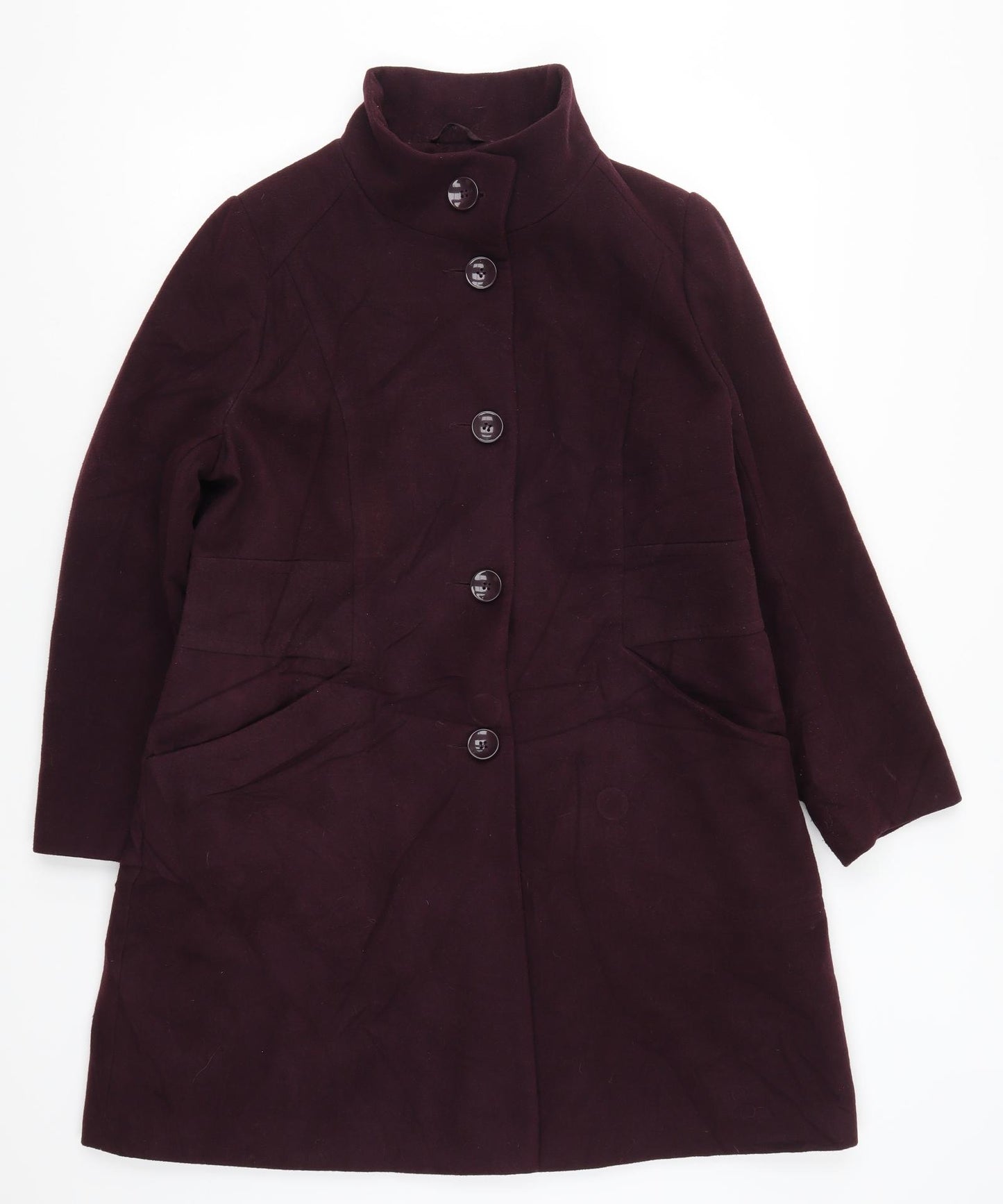 Wallis Womens Purple   Pea Coat Coat Size 16