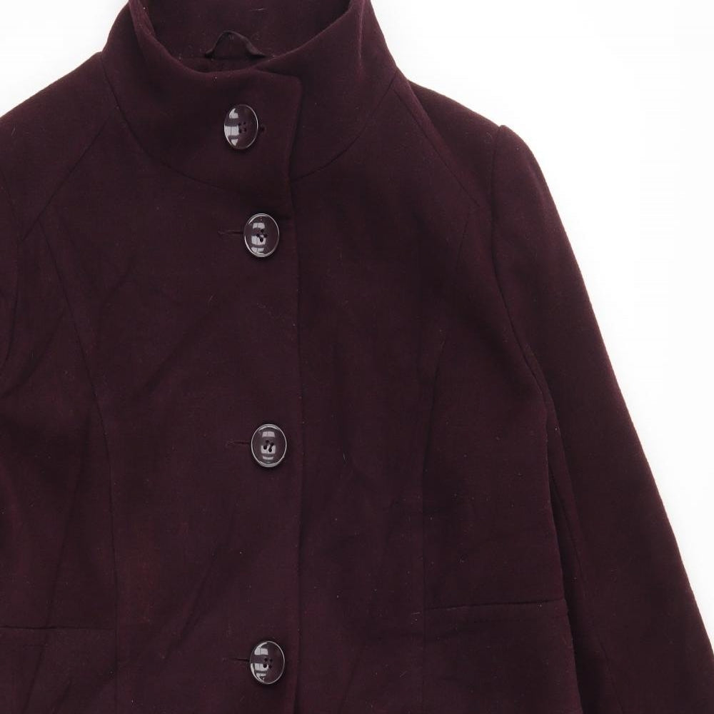 Wallis Womens Purple   Pea Coat Coat Size 16