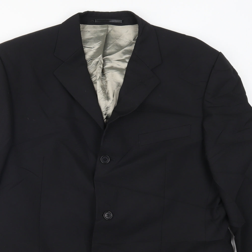 Lino Vierra Mens Black   Jacket Suit Jacket Size 42
