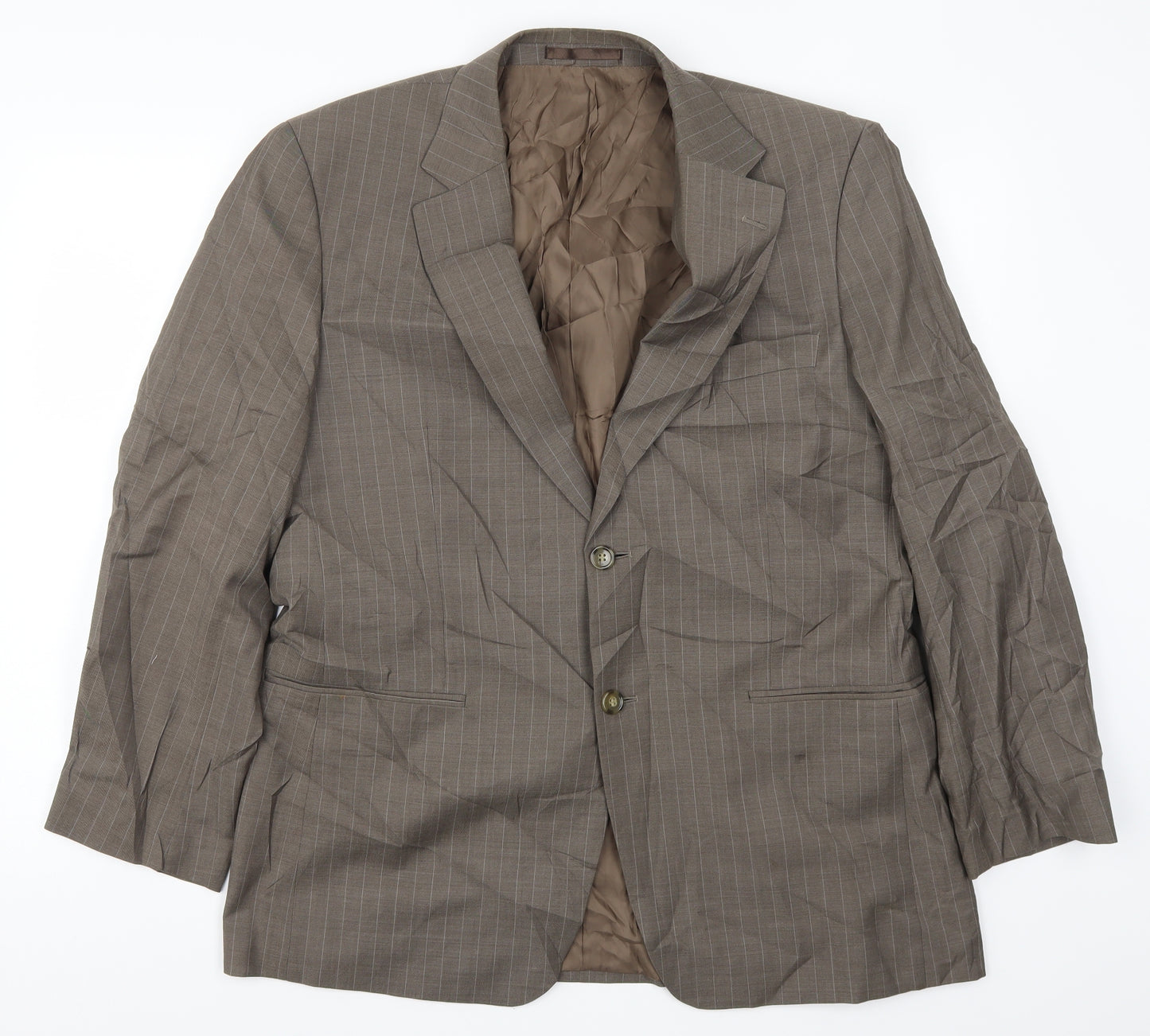 Brook Taverner Mens Brown Striped  Jacket Suit Jacket Size 42