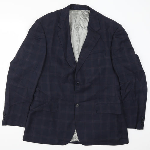 Gurteen Mens Blue Check  Jacket Suit Jacket Size 40