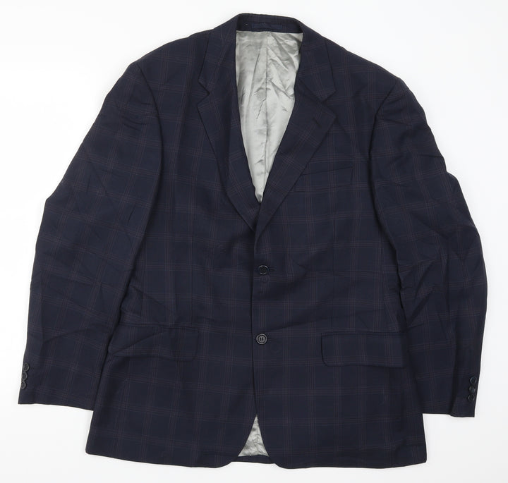 Gurteen Mens Blue Check  Jacket Suit Jacket Size 40