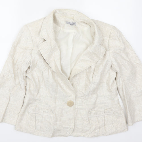 J Taylor Womens Beige   Jacket  Size 16