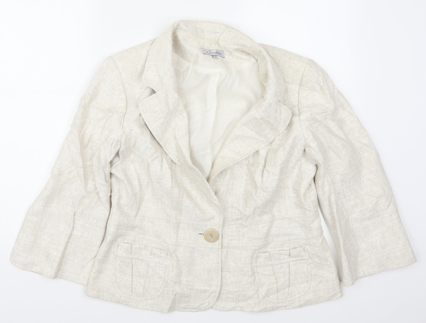 J Taylor Womens Beige   Jacket  Size 16