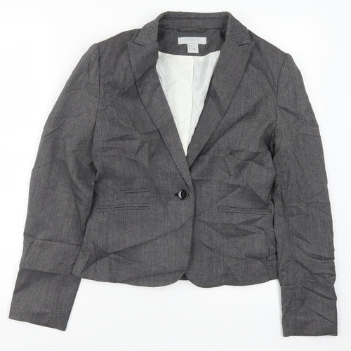 H&M Womens Grey   Jacket Suit Jacket Size 8