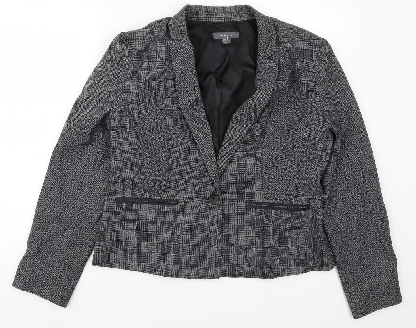 Atmosphere Womens Grey Check  Jacket Suit Jacket Size 18