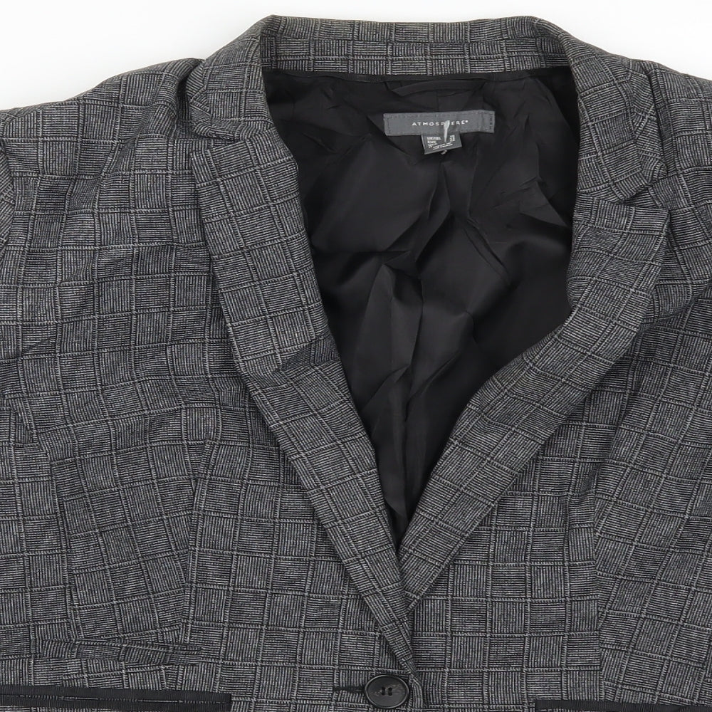 Atmosphere Womens Grey Check  Jacket Suit Jacket Size 18